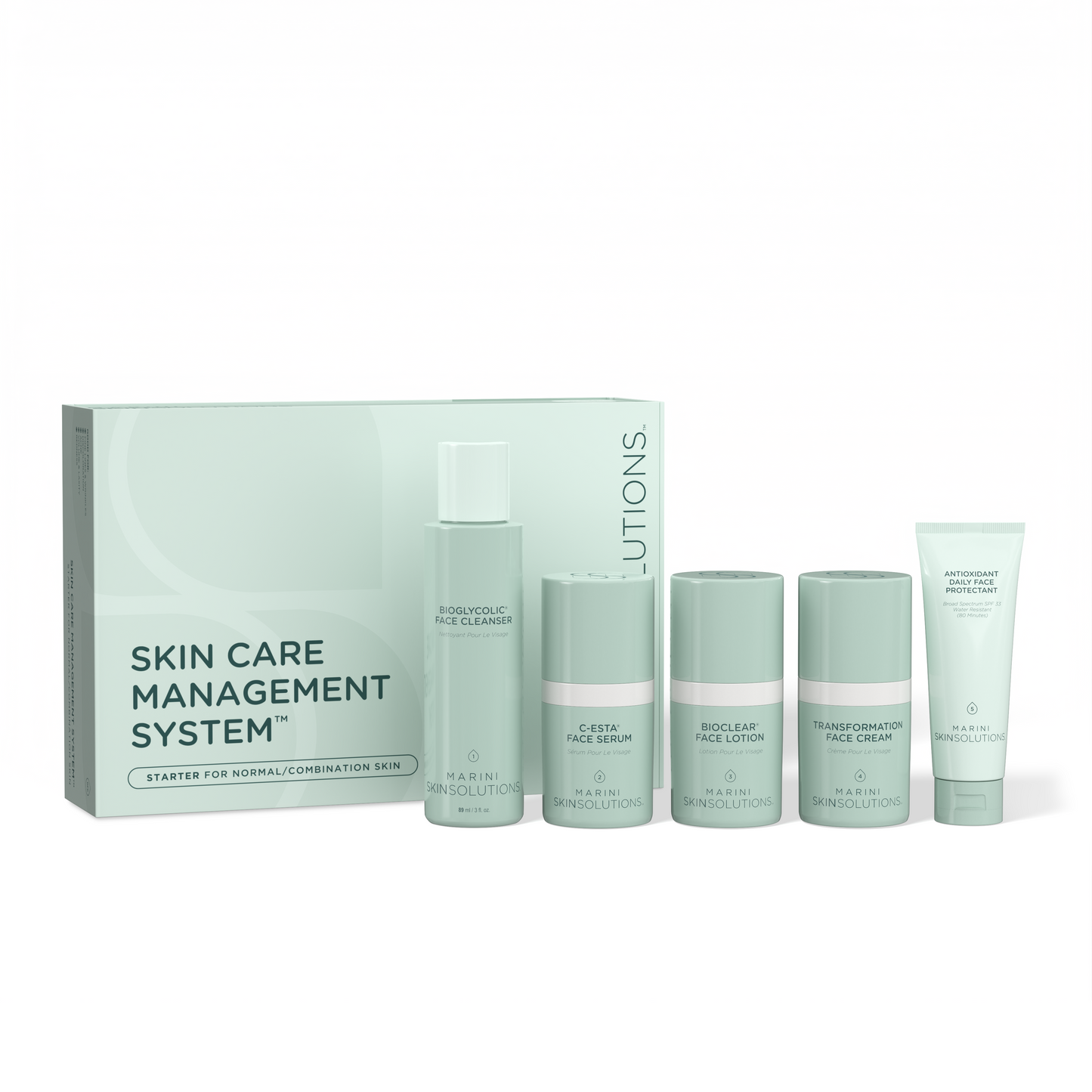 Starter Skin Care Management System - Normal / Combination Skin with Antioxidant Daily Face Protectant SPF 30